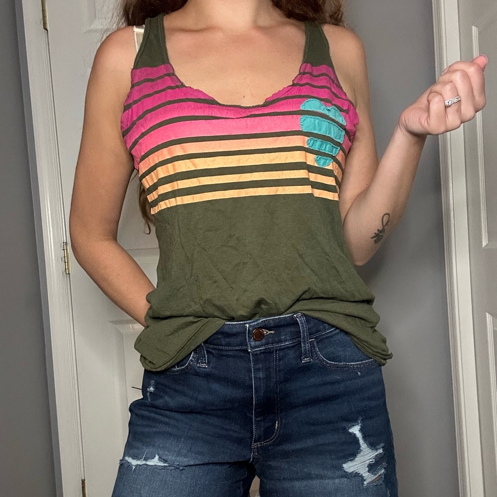 Old Navy Gray and Pink Sleeveless Tank Top